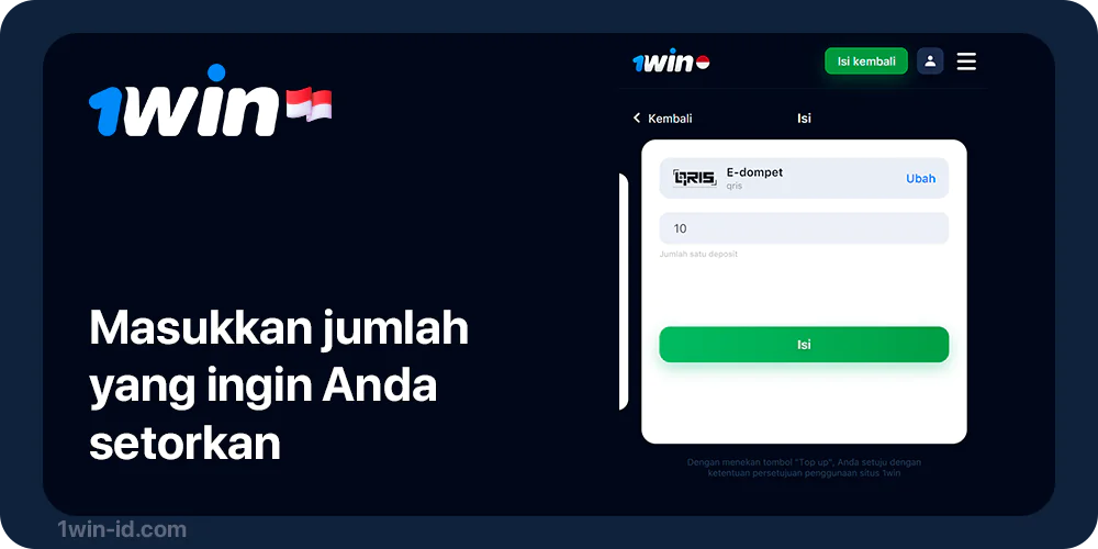 Isi jumlah deposit dan semua informasi yang diperlukan - 1Win