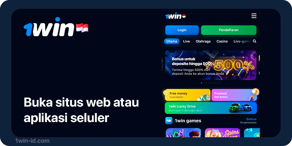 Buka Situs Web 1Win untuk menggunakan kode promo