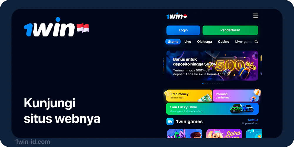 Buka situs web atau aplikasi 1Win untuk mulai memainkan permainan kasino langsung