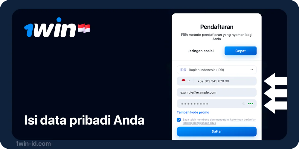 Isi kata sandi, email, nomor telepon, pilih mata uang - 1Win Indonesia