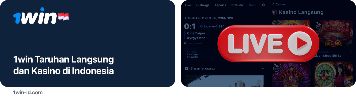 1Win Taruhan Langsung Indonesia dan Kasino Langsung