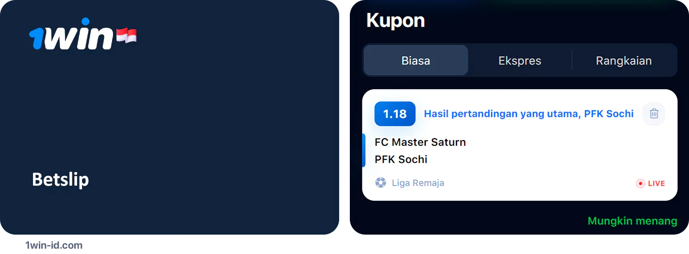 Betting coupon - 1Win Indonesia