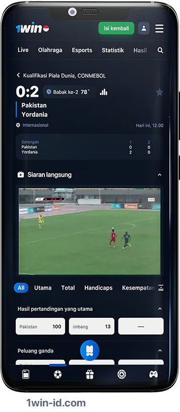 1Win Indonesia Sports Betting Screen