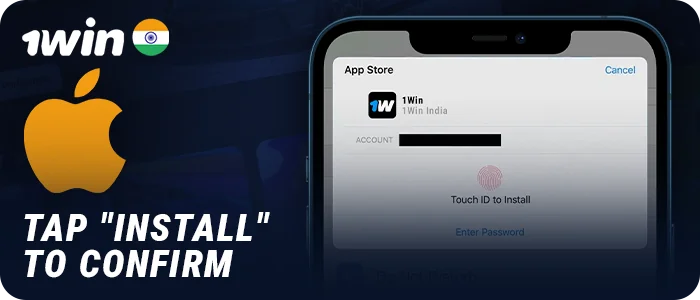 Confirm the installation of the 1Win app on iOS