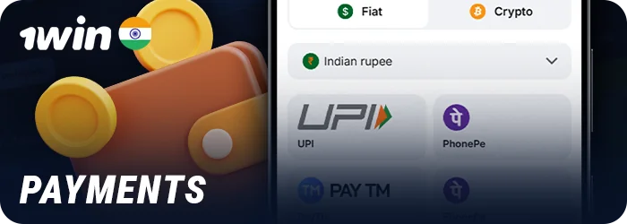Payment methods for residents of India in the 1Win app