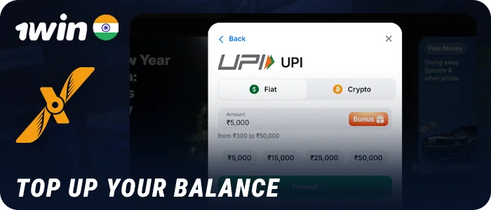 Make a deposit to your 1Win India account to place bets on Aviatrix