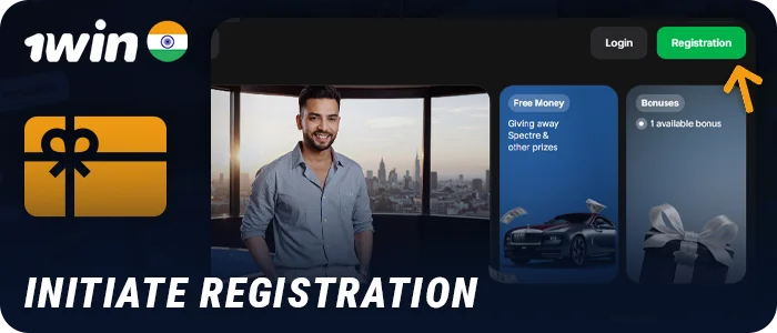 Click on the Sign Up button in the 1Win menu