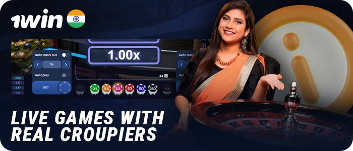 About croupiers in live games at 1Win India Casino
