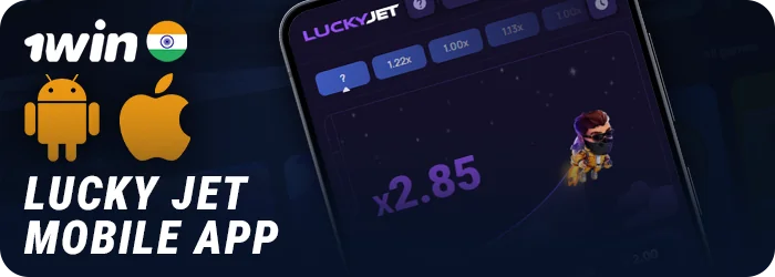 1Win mobile app for betting on Lucky Jet