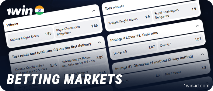 Match betting options at 1Win bookmaker