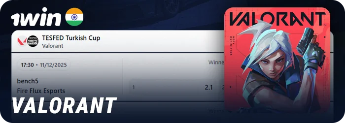 Valorant esports betting at 1Win bookmaker