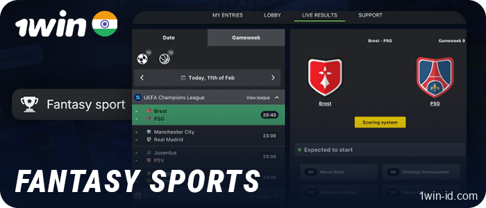 Play fantasy sports at 1Win bookmaker