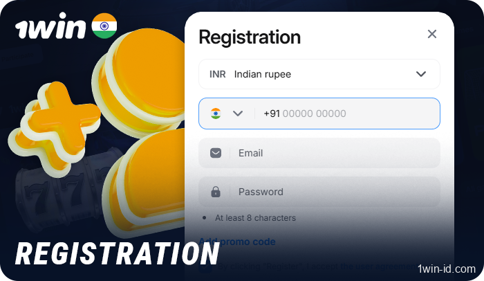 How to complete the registration process on the 1Win India website