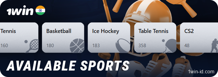 Sports available at 1Win bookmaker for real money betting