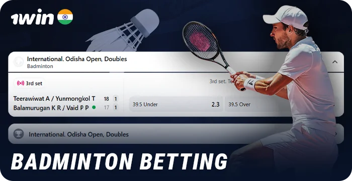 Betting on badminton matches at 1Win bookmaker