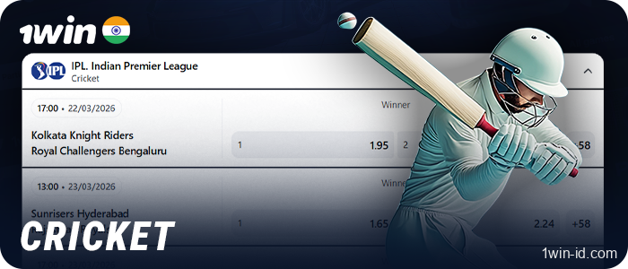 Betting on cricket matches at 1Win - IPL, International series, and others