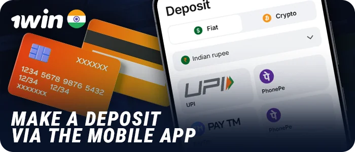 Use the 1Win app to make a deposit in India