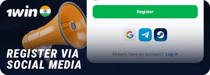 Create a 1Win account using social media