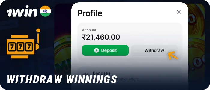Complete the withdrawal process at 1Win Casino to receive winnings